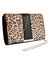 Leopard print faux leather crossbo