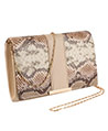 Snakeskin Embossed print faux leather dome cros