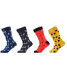 4 Pack Crew Socks - Variation Pattern-6