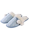 (Size 6) Aerusi Mady Pom Knit Slipper (Blue)