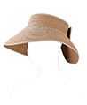 (Tan) Bow Tie Straw Visor Sun Hat