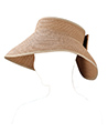 (Tan) Bow Tie Straw Visor Sun Hat