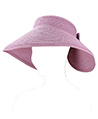 (Rose) Bow Tie Straw Visor Sun Hat