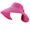 (Fuchsia) Bow Tie Straw Visor Sun Hat
