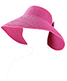 (Fuchsia) Bow Tie Straw Visor Sun 