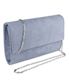 Medium Carry Suede Clutch, Arctic Blue