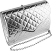 Quilted Texture Clutch Bag with Silver Chain Sho