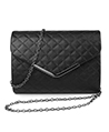 Quilted Texture Clutch Bag with Silver Chain Sho