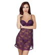 (Large) Purple Lace Babydoll Chemise with G-Stri