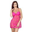 (Medium) Hot Pink Lace Babydoll Ch