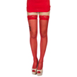 Red Lace Top Sheer Thigh-High Stocking