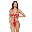 (Red) Halter Top Strappy Teddy Wit