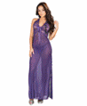 Scallop Edge Halter Top Floral Night Gown
