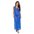 (Blue) Scallop Edge Halter Top Floral Night Gown