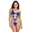 (Blue) Straps and Bows Bodysuit Teddy