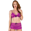 (Purple) Ruffled Bra and Sheer Min