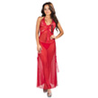 (Red) Scallop Edge Halter Top Floral Night Gown