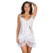 (White) Ruffle Lace Trim Fishnet Chemise