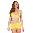 (Yellow) Ruffled Bra and Sheer Min