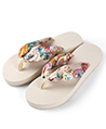 (Ivory) Saki Floral Sandals Flip Flops