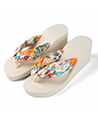 (Size 8) Saki Floral Wedge Sandals