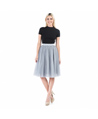 Women’s Gray Tulle Midi Skirt, Layered 