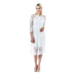 Medium White Elegant Lace MIDI Dress with Scallo