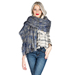 Aerusi Womens Woven Grid Scarf (Blue/Beige)