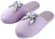 Aerusi Woman Waffle Stripes and Bow Slipper (Lil