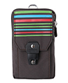 (Brown) Stripe Nylon Travel Pouch