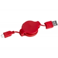 (Red) Retractable Micro USB Charge and Sync Cabl