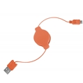 (Orange) Retractable Micro USB Charge and Sync C