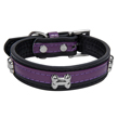 (Medium) Dog Collar (Purple/Black Bone)