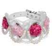 Embellished Rose Dog Collar (White)