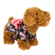 (Medium) Black Floral Pink Bow Dog