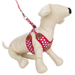 Red Polka Dot Paw Print Harness Wi