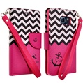 (Pink Anchor) Design Wallet Case for Samsung® Ga