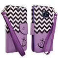 (Purple Anchor) Design Wallet Case for Samsung® 