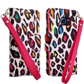 (Colorful Leopard) Design Wallet Case for Samsun