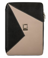 (Onyx/Taupe) Lencca Minky Leather Tablet Portfol