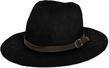 (Black) Aerusi Coral Jones Fedora Straw Hat