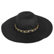 (Black) Aerusi Mrs Wickman Floppy Straw Hat
