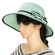 (Teal) Aerusi Panama Straw Hat