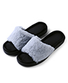 (Size 6) Aerusi Loulu Fluffy Slide Slipper (Gray