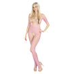 Sweet Pink Fishnet Body Stocking with Open Crotc