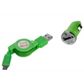 Retractable 2.1A mini USB Car Charger with Micro
