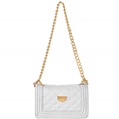 (White) Vangoddy Cindy Quilted Crossbody Bag