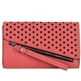 (Coral) Dotty Oversize Clutch