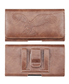 Universal Horizontal Leather Pouch with Embossed
