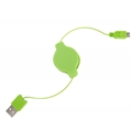(Green) Retractable Micro USB Charge and Sync Ca